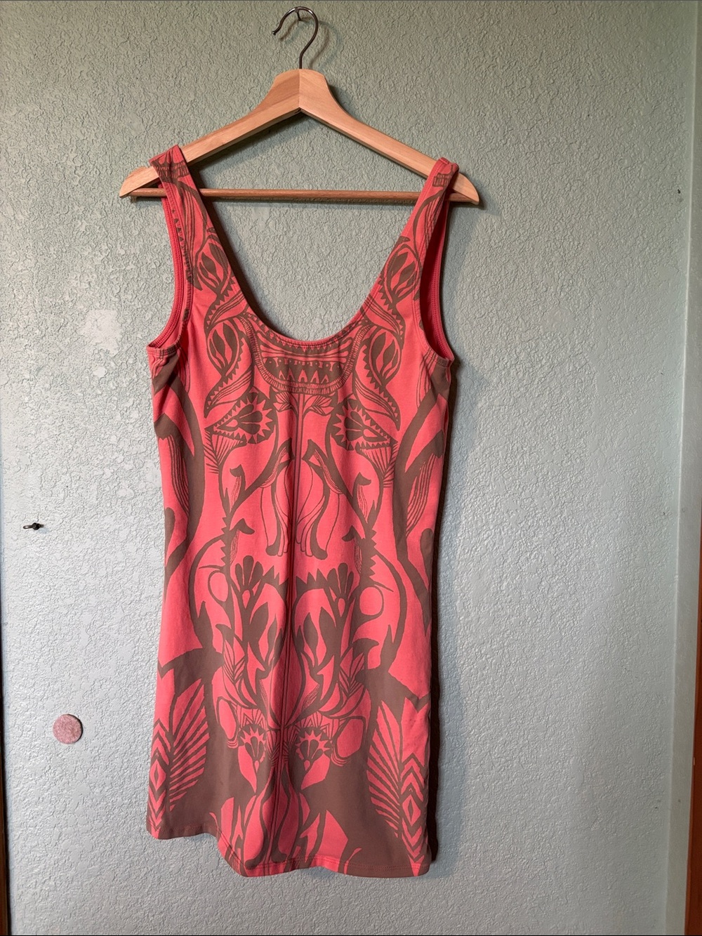 Free People Vintage Y2K Coral Scoop-Neck Tank Mini Dress Size Small Good